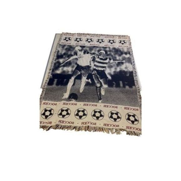 Vintage 90s Soccer MWW 1993 Tapestry Blanket - Picture 3 of 12